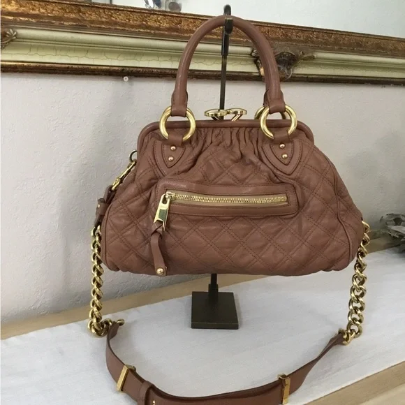 Marc Jacobs Brown Quilted Leather Stam Bag